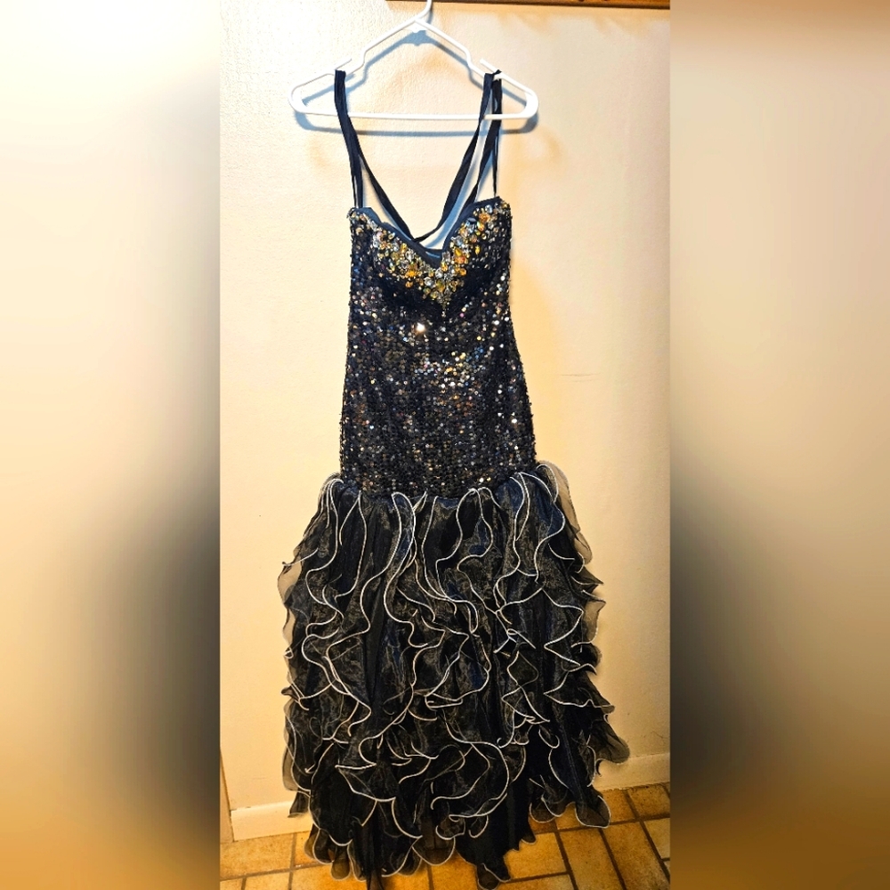 Stunning Vintage 90s Prom Dress Long Size 8 Pageant Corset Beaded Ballgown EUC